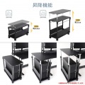 バウヒュッテ 昇降式L字デスク ( ホワイト ) BHD-670H-WH | サイドテーブル キャスター 収納 昇降 高さ調節 写真3