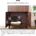 キャットトイレクローゼット 幅75 高さ99 木目柄 CR-1011 ホワイト 宮武製作所 写真3