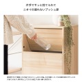 キャスターダストボックス プッシュ扉 45L 幅45 高さ90 木目柄 DB-F1100 ブラウン 宮武製作所 | キャスター付き 写真3