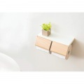 トイレットペーパーホルダー 幅25 高さ8cm TP-900M ナチュラル 宮武製作所 | ペーパーホルダー 2連 おしゃれ アイアン 収納 小物 小物置き 木目 写真3