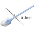 ツメ折れないCat6A LANケーブル スリム 小型コネクター 15m ブルー 写真2