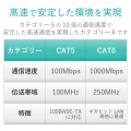 LANケーブル/CAT6/フラット/5m/ブルー 写真3