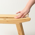 Bamboo スツール チェア ナチュラル 軽くて丈夫な竹材 完成品 サイドテーブル ディスプレイラックにも 棚付き 小物収納 玄関 寝室 高さ44cm 写真3