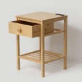 Bamboo サイドテーブル 竹材 コンセント(1500W)付 A4書類 引き出し付 小物置き棚 軽量 シンプル 玄関 リビング 寝室 ベッドサイド スマホ置き 写真3