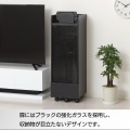 ゲーム機ラック キャスター付 縦型 強化ガラス 収納物が目立たない 開閉はプッシュ式 引出し付き スタイリッシュ 幅32cm スリム ブラック 写真3