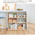 カウンター下収納 オープンラック 棚 木製 ユニット収納 ナチュラルブラウン 幅90 奥行29.6 高さ84.9cm 白井産業 PTS-8590R NA ピタシエ 写真3