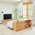 テレビ台 白井産業 65V型対応 リビングの家具を揃えられるコーディネート家具 ローボード 組立簡単 ナチュラルブラウン 幅150 高さ37 奥行41.9cm NTU-3515H NA 写真3