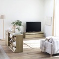 テレビ台 白井産業 幅150cm 高さ37cm グレー 65V型対応 TVボード ローボード ナチュリカ 写真3