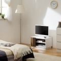 白井産業 ティレスタ テレビ台 ブラック TL1-3590SD BK | 32インチ 32inch TV テレビ AVラック 引き戸 スライド扉 ナチュラル木目 3段階 棚調整 寄木調 穴加工 写真3
