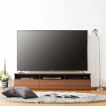 テレビ台 白井産業 75V型対応 テレビボード ローボード 収納 扉付き 配線 リビング 組立簡単 約幅180cm 高さ40cm ダークブラウン ティレスタ3 TL3-4018HDK 写真3