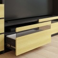 壁面収納 テレビ台 幅154cm 高さ180cm ナチュラルブラウン 65V型対応 耐震機能付き ソフトクローズ扉 引出付き リビング 収納 ポルターレリビング2 P2L-1815DHNA 写真3