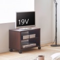 テレビ台 ローボード 白井産業 19型 テレビボード キャスター付き 収納 一人暮らし コンパクト 約幅50cm 約奥行30cm 約高さ40cm ダークブラウン 木目柄  写真3