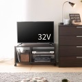 【32型テレビ用】 テレビ台 ローボード テレビボード 一人暮らしの部屋や狭いスペースにぴったりサイズ ダークブラウン木目柄 写真3