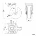 汎用キャスター 125mm径 2個セット (フリー) 写真3