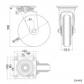 汎用キャスター 150mm径 2個セット (フリー) 写真3