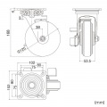 汎用キャスター 125mm径 2個セット (フリー ストッパー付き) 写真3