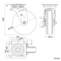 汎用キャスター 150mm径 2個セット (フリー ストッパー付き) 写真3