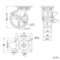 汎用キャスター 75mm径 2個セット (フリーストッパー付き) 写真3