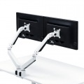 水平垂直多関節液晶モニターアーム(2面・ホワイト) 写真3