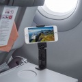 スマホホルダー 自撮り棒 コンパクト 折りたたみ 新幹線 飛行機 デスク クランプ ベッド チルト パン ロール 横向き 縦向き 角度調整  PDA-STN30BK 写真3