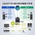 4K対応HDMIパソコン切替器(エミュレーション非搭載・手元スイッチ付き) 写真3