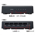 ギガビット対応スイッチングハブ(5ポート・マグネット付き) 写真3