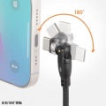USB2.0 Type-C-Aコネクタ540°回転ケーブル・2m 写真3