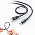 USB2.0 Type-C シリコンケーブル(PD240W・1m・ブラック) 写真3