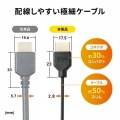 イーサネット対応ハイスピードHDMIケーブル 2m スリム&スモール 写真3