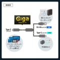 急速充電対応 USB Type-C LAN変換ケーブル(Gigabit対応・PD100W・2m) 写真3