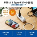 USB充電機能付きタップ Type-C搭載 写真3