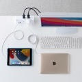 USB充電ポート付き便利タップ(クランプ固定式)ホワイト色 写真3