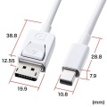 ミニ-DisplayPort変換ケーブル2m 写真3