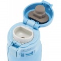 水筒 ステンレス マグ ボトル 直飲み 軽量 保冷 保温 ワンタッチ オープン タイプ 480ml ライト ブルー 写真3