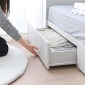 EMICA(エミカ) 収納付きベッド(引出し2杯/ロータイプ) ベッド 収納 収納ベッド 収納付きベッド セミシングル コンパクトベッド 引出し 北歐 EMICA80SS-WH 写真3