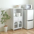 KAURA(カウラ)レンジボード レンジボード レンジ台 キッチンキャビネット 幅60 高さ120 スライド 収納 引出し収納 ホワイト KA120-60L-WH 写真3