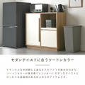 レンジボード レンジ台 食器棚 ロータイプ 幅90 高さ85 キッチンボード キッチンカウンター 作業台 スライド 収納 扉収納 扉つき おしゃれ＜レンジボード＞ 写真3