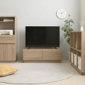 RURUS(ルルス)ローボード(100cm幅) テレビ台 テレビボード ローボード 幅100 コンパクト おしゃれ シンプル テレビ収納 扉付き グレーナチュラル RUR35-100L-GN 写真3