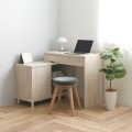 伸縮デスクドレッサー(80?148cm幅) ドレッサー コンパクト おしゃれ デスク 可愛い 伸縮 机 兼用 収納 北歐 韓国 メイク台 オークナチュラル NC80-80D-IV 写真3
