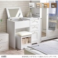フォーフル ANRI(アンリ) ドレッサー80cm幅 ホワイト AN70-80D-WH ドレッサー デスク 兼用 ドレッサーデスク コンパクト メイク 椅子付き 可愛い おしゃれ 写真3