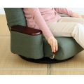 木製 ボックス 肘付き 回転 座椅子 【松風】 グリーン 写真3