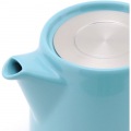 Forlife フォーライフ(FOR LIFE) ティーポット 陶器 530ml 3杯用 茶こし付き 食洗機対応 蓋が落ちない 片手で注げる ターコイズ 青 スタンプティーポット 309Trq 写真4