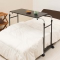 永井興産 ( NAGAIKOSAN ) 伸縮式 ベッド テーブル ブラック | 昇降式 ベッドサイド サイドテーブル ベッドテーブル ワゴン 介護 高さ調節 幅調節 キャスター 写真4