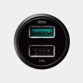 シガーチャージャー/2USBポート(自動識別)/QuickCharge3.0+USB1ポート(最大2.4A)/ブラック 写真4