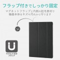 iPad mini 2019/フラップカバー/背面クリア/ソフトレザー/2アングル/ブラック 写真4