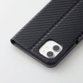 iPhone 11/ソフトレザーケース/磁石付/薄型/カーボン調(ブラック) 写真4