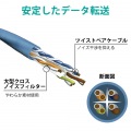 LANケーブル CAT6A 10m ツメ折れ防止 10ギガビット対応 高速光通信 ヨリ対線 スタンダード ブルー 写真4
