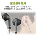 イヤホン ステレオヘッドホン 有線タイプ セミオープン型 マイク付 直径3.5mm 4極ミニプラグ 高耐久ケーブル ブラック 写真4
