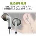 イヤホン ステレオヘッドホン 有線タイプ セミオープン型 マイク付 直径3.5mm 4極ミニプラグ 高耐久ケーブル シルバー 写真4