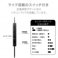 イヤホン ステレオヘッドホン 有線タイプ カナル型 LightningiPhone/iPad マイク付 耳栓タイプ 高耐久ケーブル ブラック 写真4